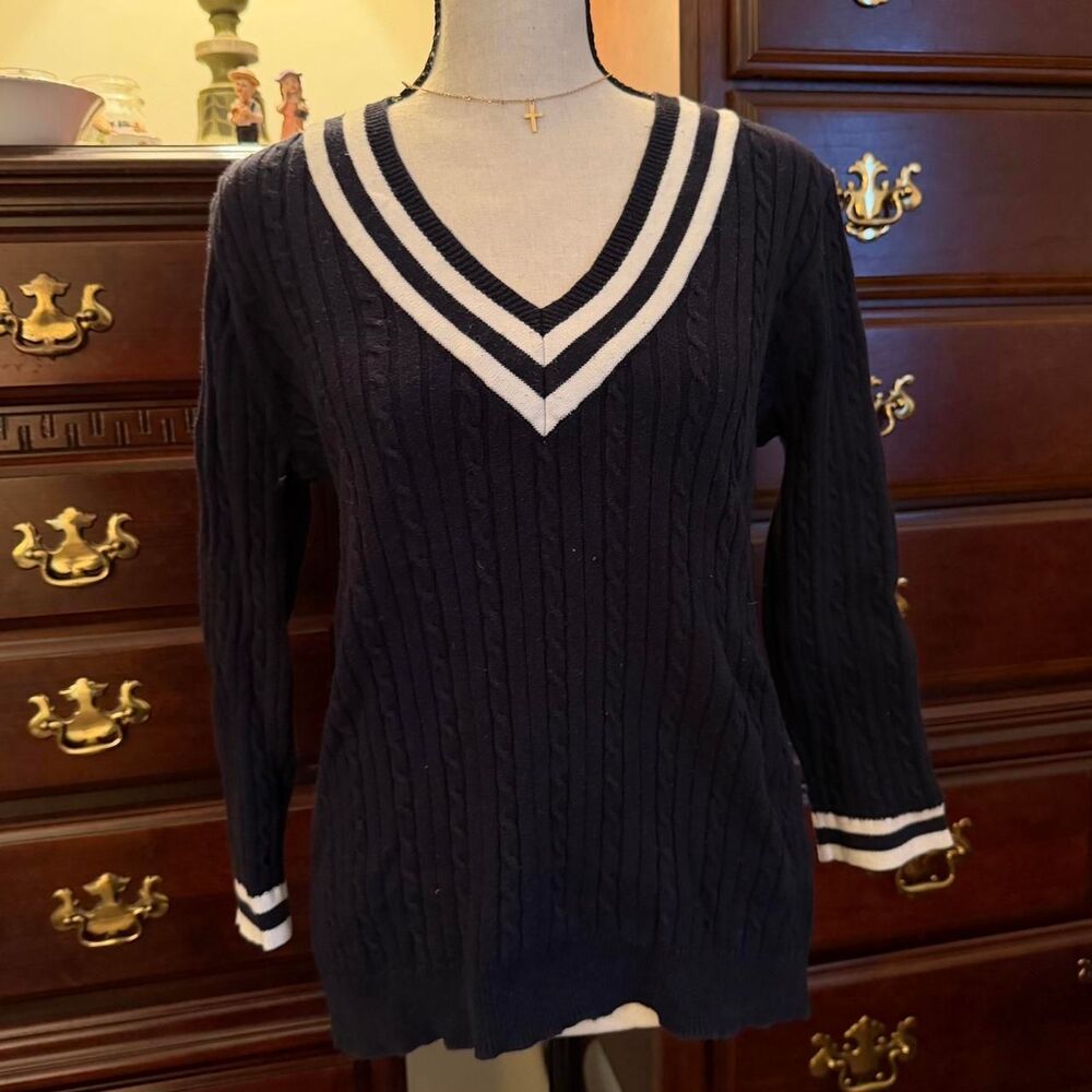 Chaps Women's Navy and Blue Jumper